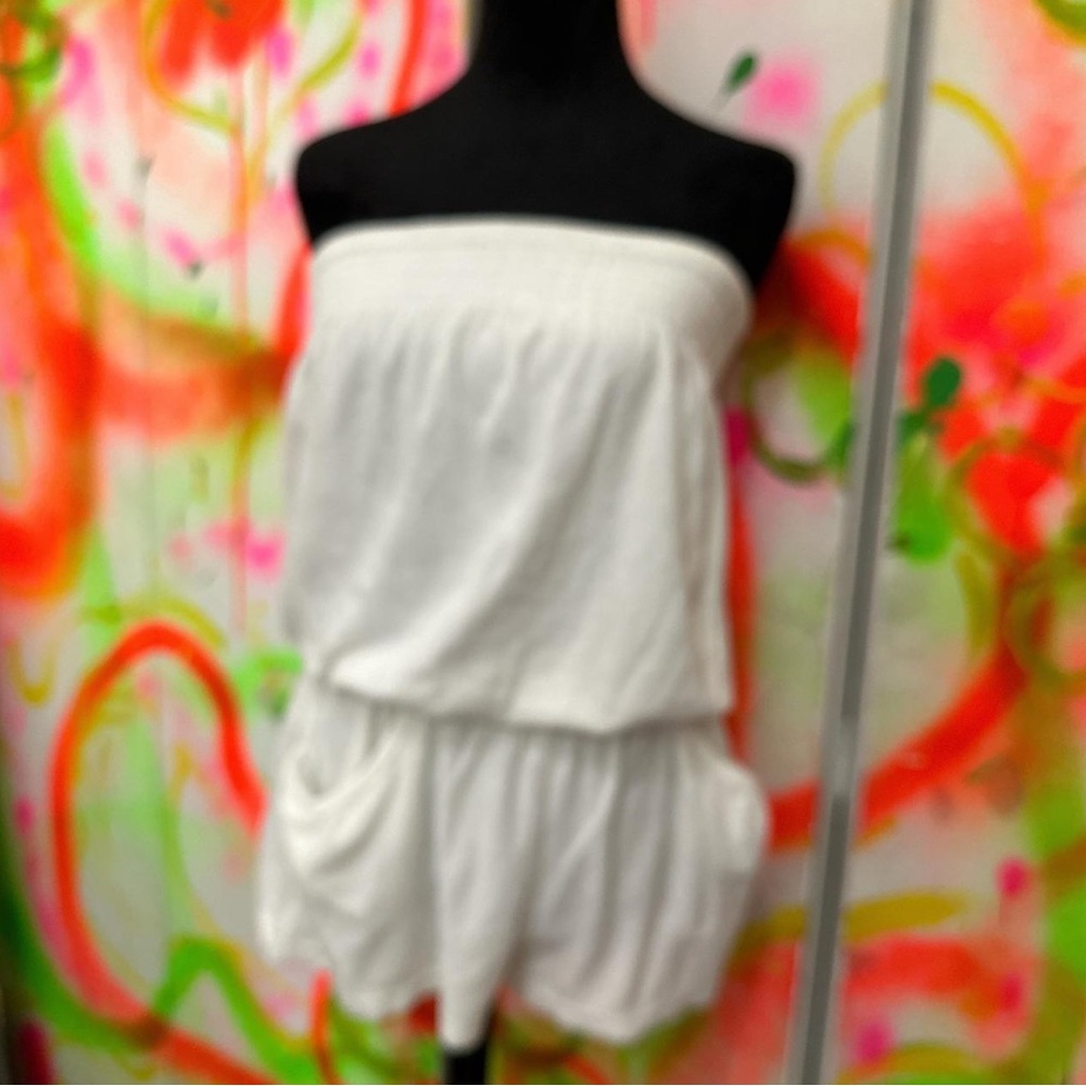 White Strapless Romper